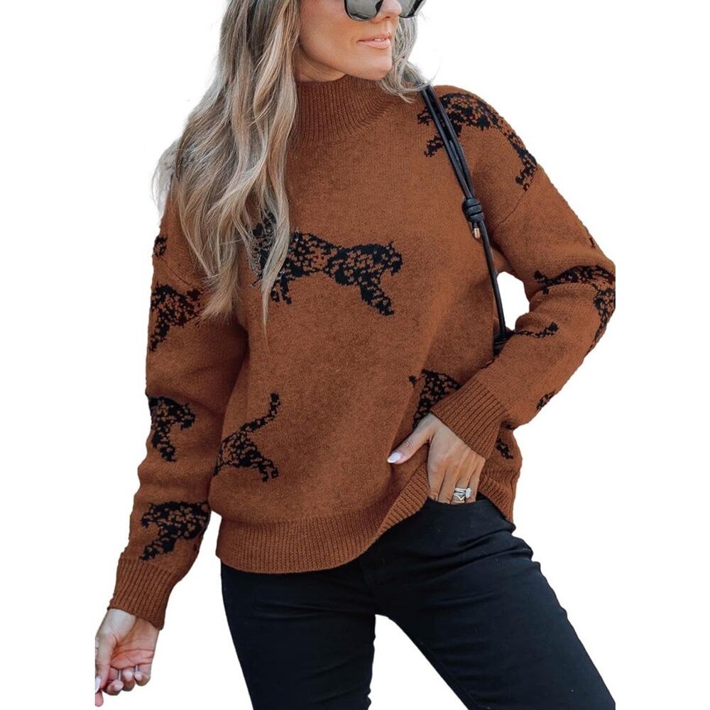 CUPSHE Women’s Cozy Knit Pullover Sweater High Neck Long Sleeve Top‎ NWT SZ XS